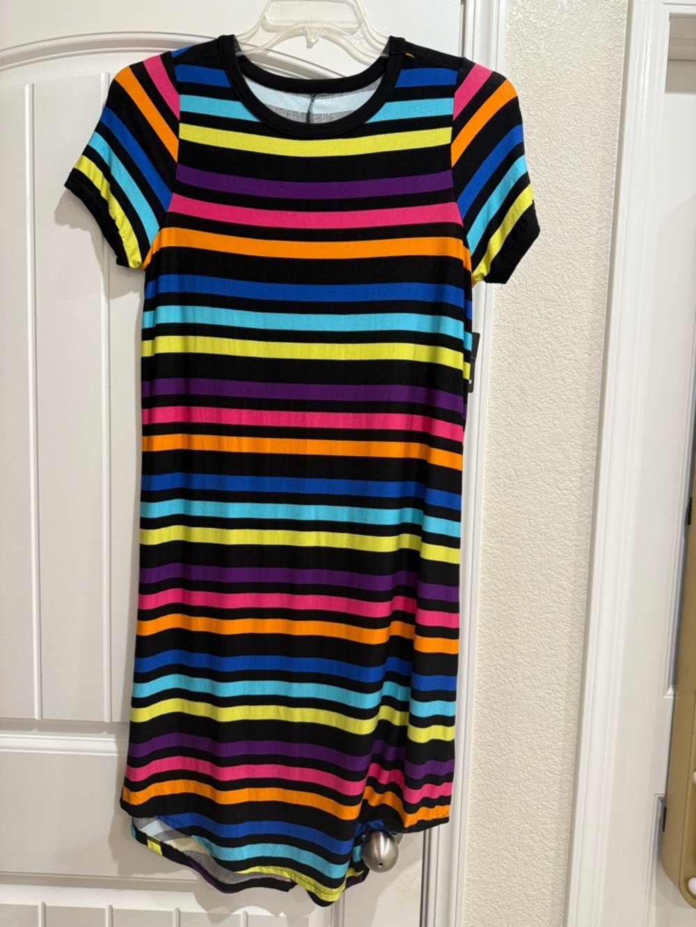 Torrid Super Soft Short Sleeve Rainbow Pride Striped T-Shirt Dress 00 M/L 10 NWT